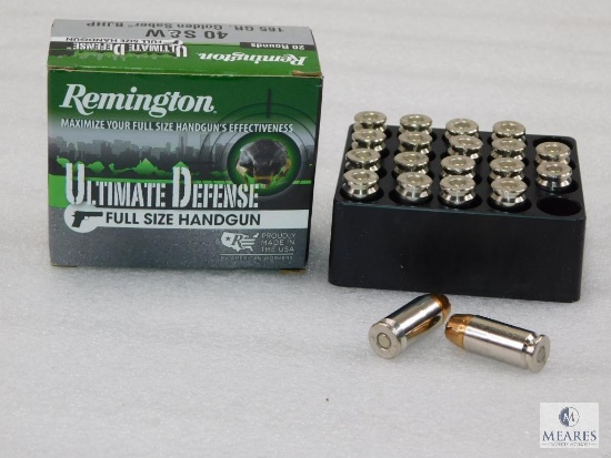 20 Rounds Remington Ultimate Defense .40 S&W Ammo. 165 Grain Hollow Point