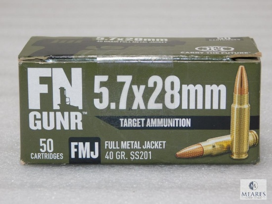 50 Rounds FN 5.7x28mm Ammo. 40 Grain FMJ