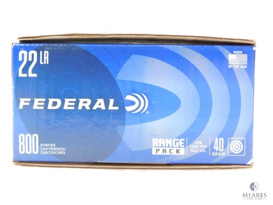 800 Rounds Federal .22 Long Rifle Ammo. 40 Grain