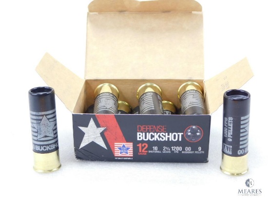 10 Rounds PPU .12 Gauge Buckshot 2 3/4" 00 Buck Nine Pellet