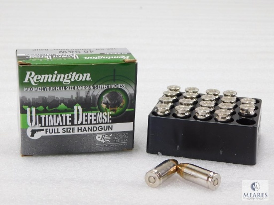 20 Rounds Remington Ultimate Defense .40 S&W Ammo. 165 Grain Hollow Point