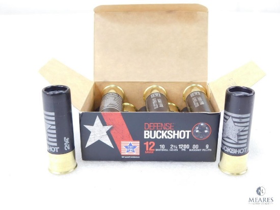 10 Rounds PPU .12 Gauge Buckshot 2 3/4" 00 Buck Nine Pellet