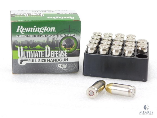 20 Rounds Remington Ultimate Defense .45 ACP Ammo. 185 Grain Hollow Point