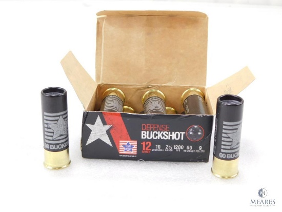 10 Rounds PPU .12 Gauge Buckshot 2 3/4" 00 Buck Nine Pellet