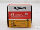 250 Rounds Aguila .22 Long Rifle Ammo. 40 Grain CPSP