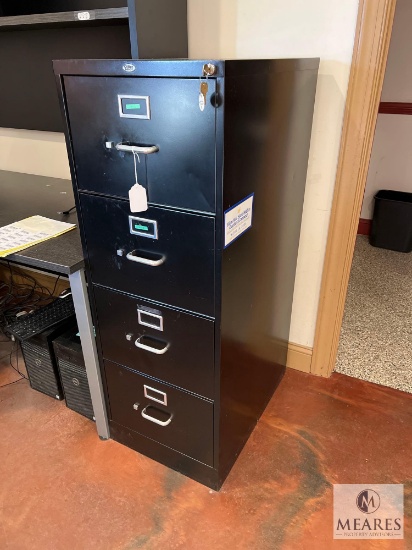 Four Drawer Metal Filing Cabinet with Key