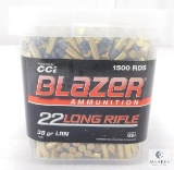 CCI Blazer .22 LR 38 Grain LRN Ammo - 1500 Round Bucket