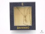 Browning Buckmark Drop Pendant Gold Plated