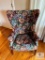 Floral Upholstered Wingback Chair