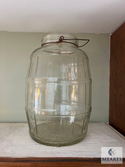 Vintage 5 Gallon Glass Pickle Jar with Handle