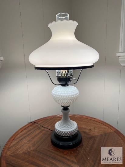 Stunning Hobnail White Glass 22" Table Lamp
