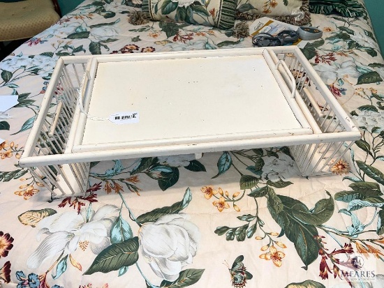 Vintage Bed Tray with Reading Rack and Removable Tray
