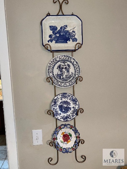 Four Collectible Plates with Wall Hanger