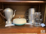Vintage Percolator, Dripolator, Juice Carafe, and Vacron Lidded Bowl
