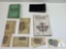 Mixed Lot of Vintage Cancelled Stamps, Postage Stamp Book, and File Books