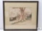 Framed and Matted Hand Colored Lithograph or Photograph