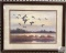 Framed and Matted Print of Migrating Geese