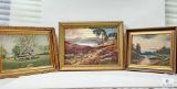 Three Framed Pastoral Oil Paintings - Two Canvas, One Panel, One Visible Signature