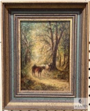 Framed Oil on Board - No Visible Signature