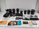 Camera Lenses and Filters with Cases and Cleaning Tissues