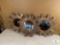 Three Midcentury French Giltwood and Glass Wall Sunburst Mirrors - 21.5 x 22