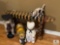 Decorative Feline Lot: Cat Plant Stands and Decorative Cats