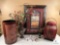 Zebra Framed Print with Floral Arrangement and Asian Storage Container