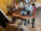 Vintage Heavy Duty Singer Surger Sewing Machine with Spools of Thread and Chair