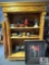 Armoire and Contents - Decorative Vases, Trays, Lamp