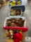 Four Totes of Christmas Decorative Items