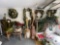 Contents of Garage Wall - Christmas Garland, Christmas Wreaths, Fabric, Corkboard