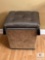 Black and Gold Striped Ottoman with Black Tassels, 20