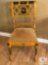 Side Chair with Upholstered Seat and Distressed Painted Design, 18.5