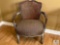 Distressed Design Cane Back Chair with Upholstered Seat, 30