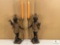 Pair of Figural Candleholders with Candles, Figurines Stand 16