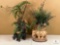 Elephant Plant Holders with Faux Greenery, Approximately 22