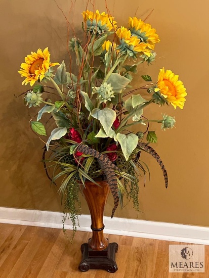Faux Floral Arrangement Stands 49" Overall