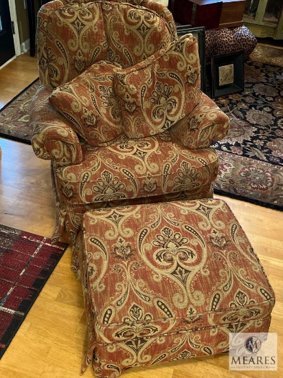 Beautiful Upholstered Chair with Matching Ottoman