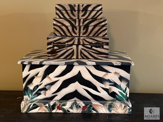 Group of Zebra Trinket Boxes