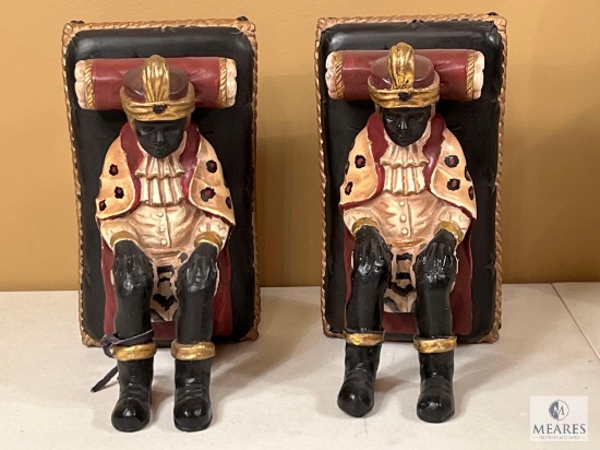 Pair of Moorish Royal Figural Bookends, 9"x5"