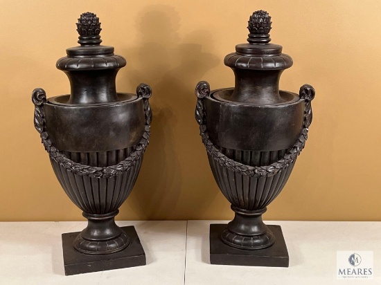 Pair of 21" Urns with Removal Lids