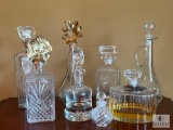Mixed Lot of Beautiful Glass Decanters, Approximately 9