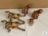 Mixed Lot of Gold Tone Decorative Monkeys