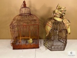 Two Decorative Metal Bird Cages