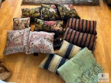 Large Lot of Sofa and Throw Pillows