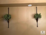 Pair of Hanging Planters with Faux Greenery