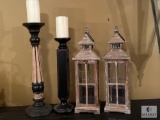 Pair of Lanterns and Candle Holders - 20
