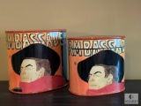 Pair of Ambassade Wooden Hinged Keepsake Felt Lined Boxes with Lids - 10.5