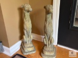 Garden Statuary, French Lurcher Dogs. Approximately 20 Inches Tall