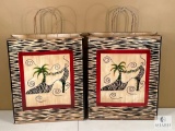 Two Metal Decorative Shopping Bags with Zebra Design Shoe